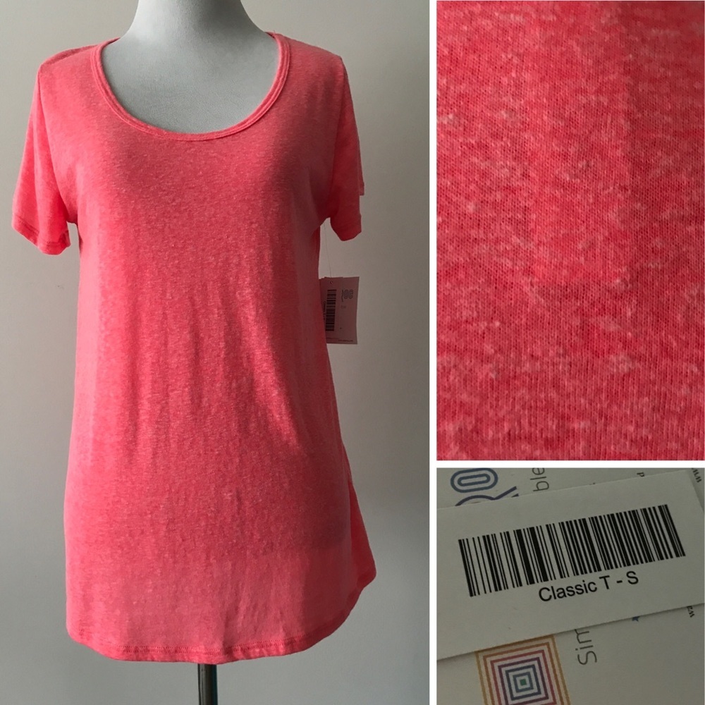 LuLaRoe Classic T size S small solid heather bright pink ~ NWT NEW tee shirt top